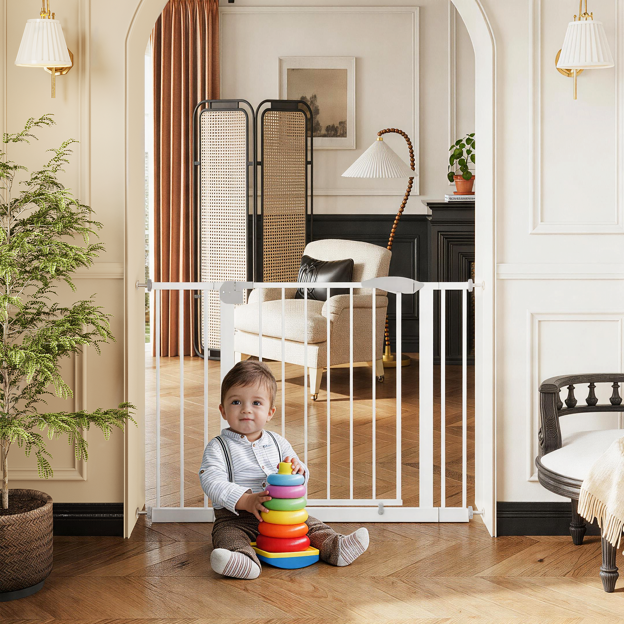 2 Pack 29.5-44.1" Wide Baby Gate for Stairs