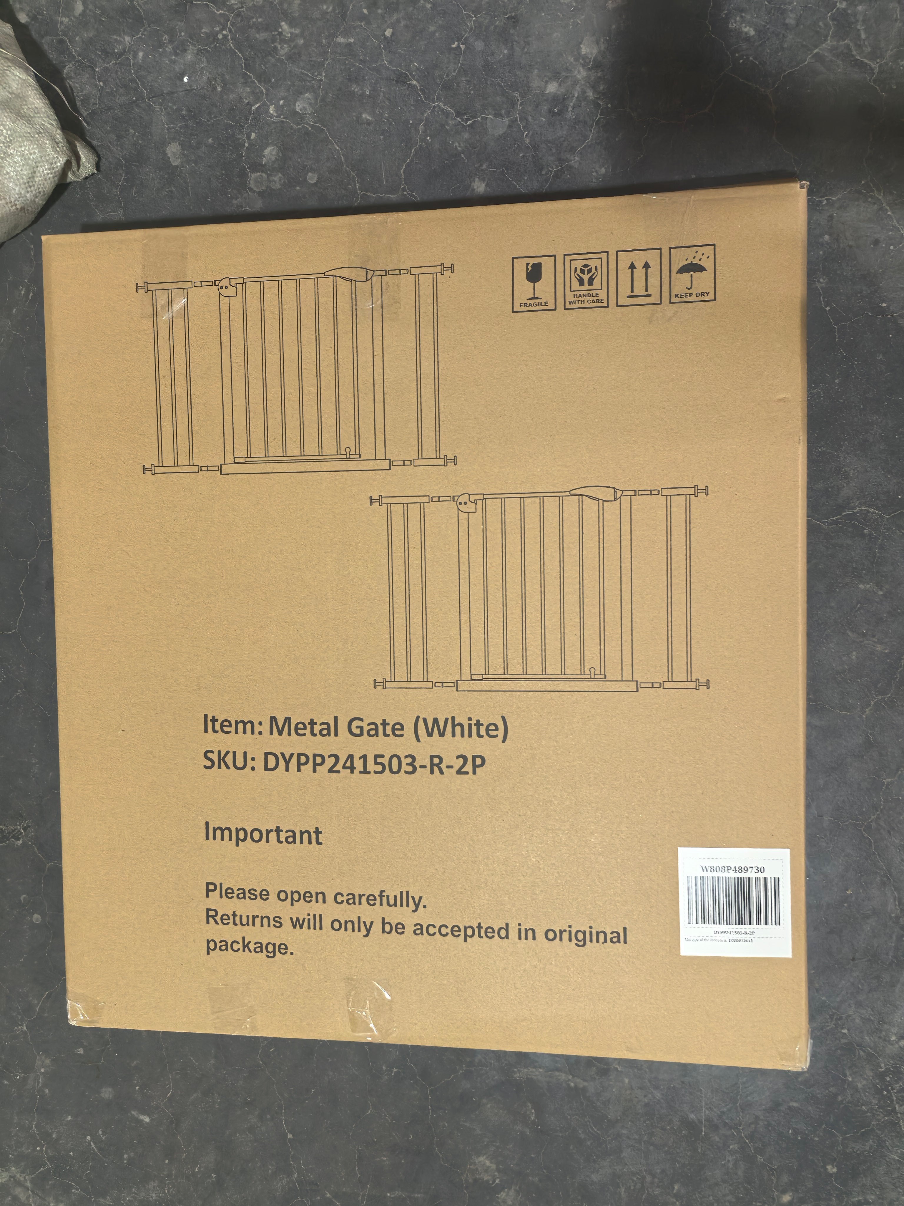 2 Pack 29.5-44.1" Wide Baby Gate for Stairs