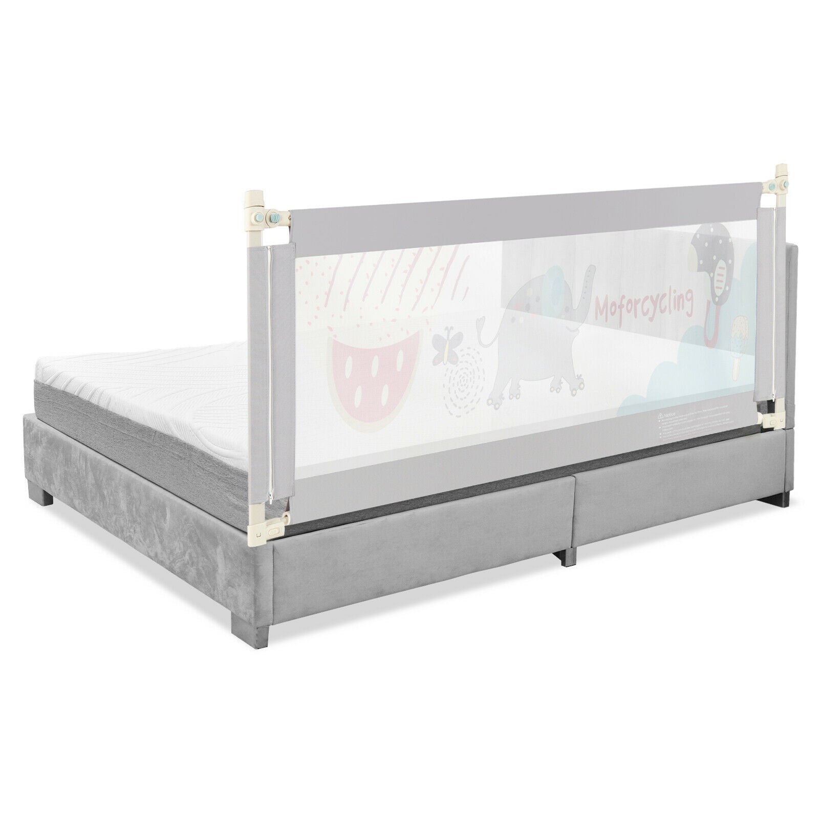 69 Inch Toddlers Vertical Lifting Baby Bedrail Guard with Lock