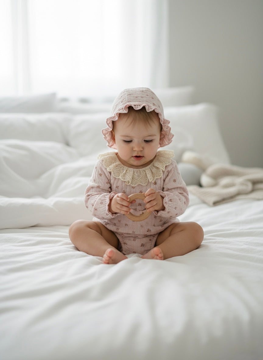 Blush Bloom Romper & Hat Set