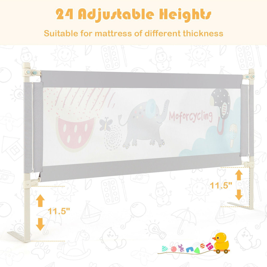 69 Inch Toddlers Vertical Lifting Baby Bedrail Guard with Lock