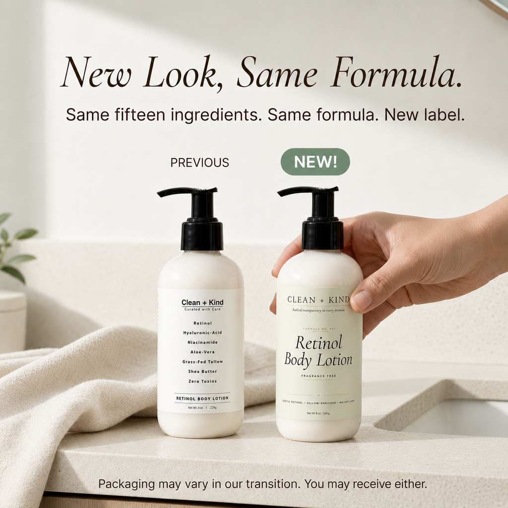Retinol Body Lotion, 8 oz — Grass-Fed Tallow, Niacinamide, Shea, Jojoba, & Hyaluronic Acid