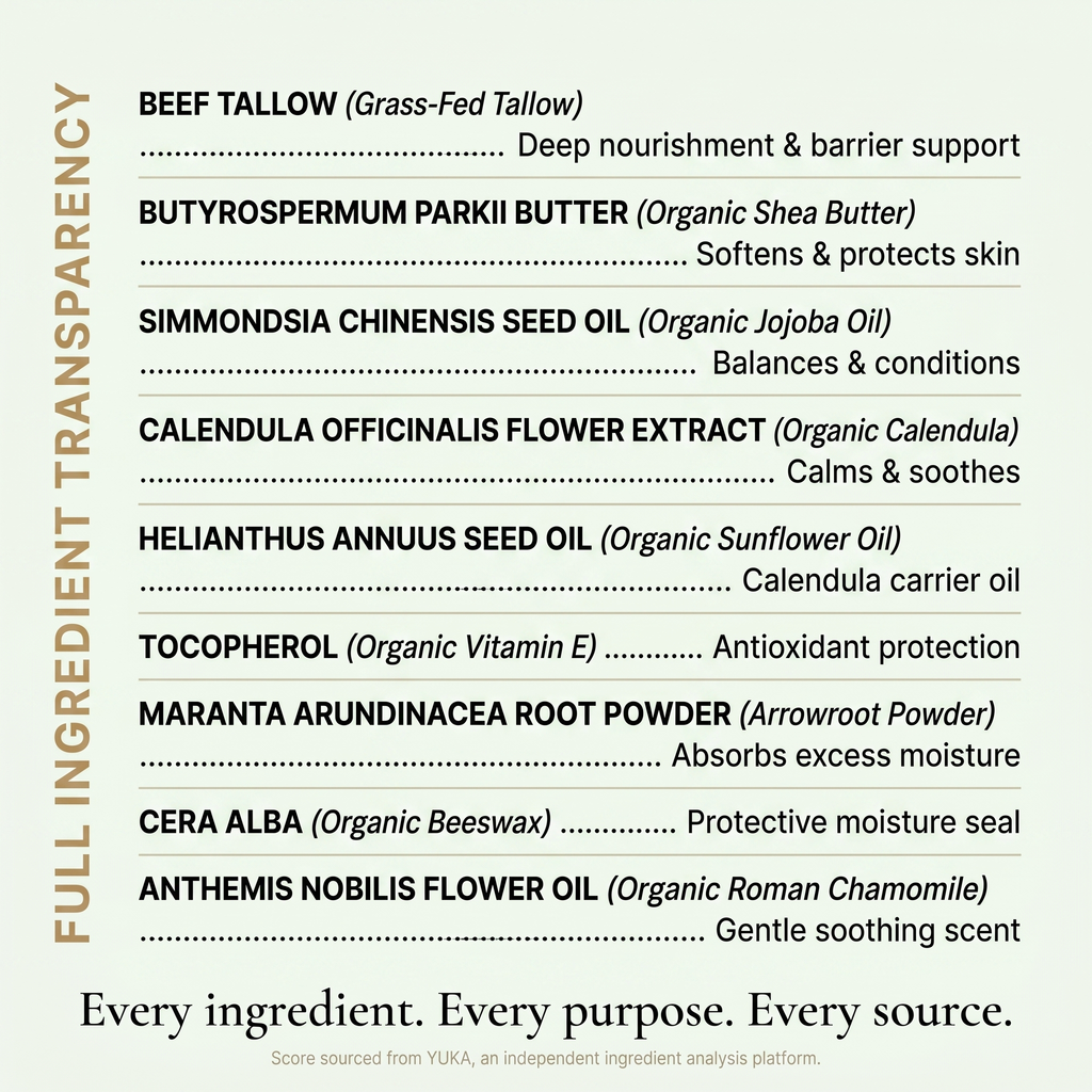 Baby & Diaper Balm — Grass-Fed Tallow, Shea & Roman Chamomile, 4 oz
