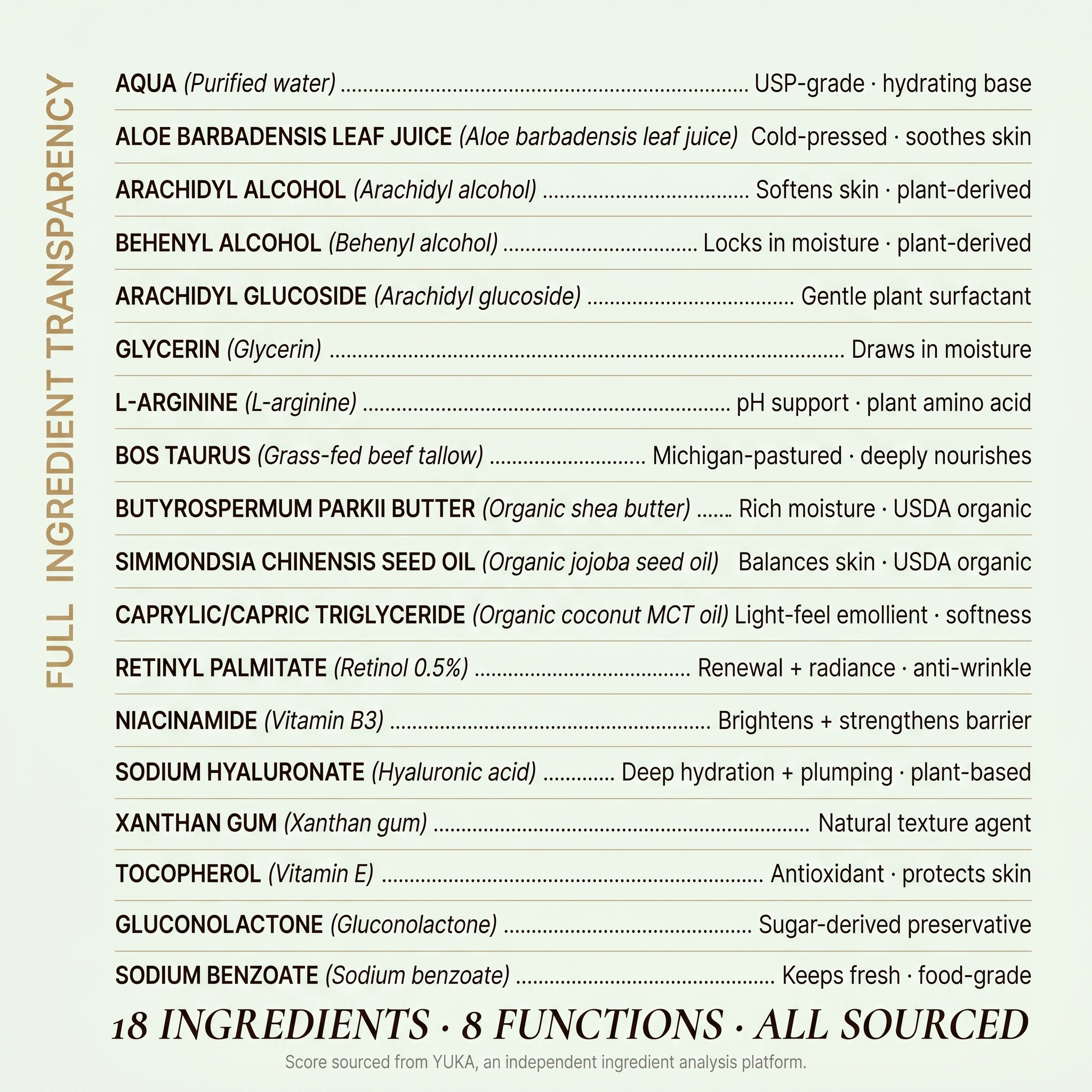 Retinol Body Lotion, 8 oz — Grass-Fed Tallow, Niacinamide, Shea, Jojoba, & Hyaluronic Acid