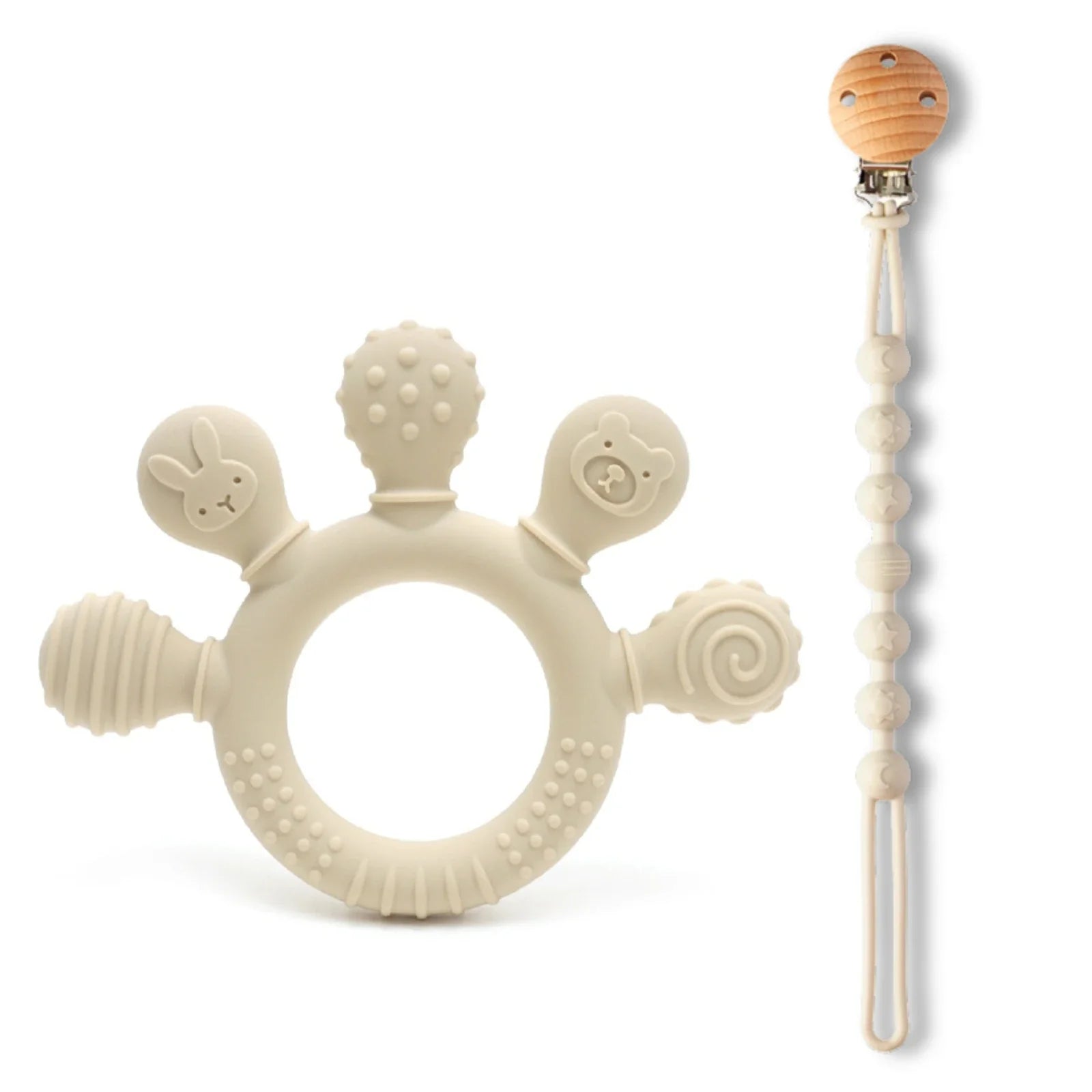 Silicone Baby Teether – Sensory Chew Beads for Anxiety & Teething Relief, 0-12 Months
