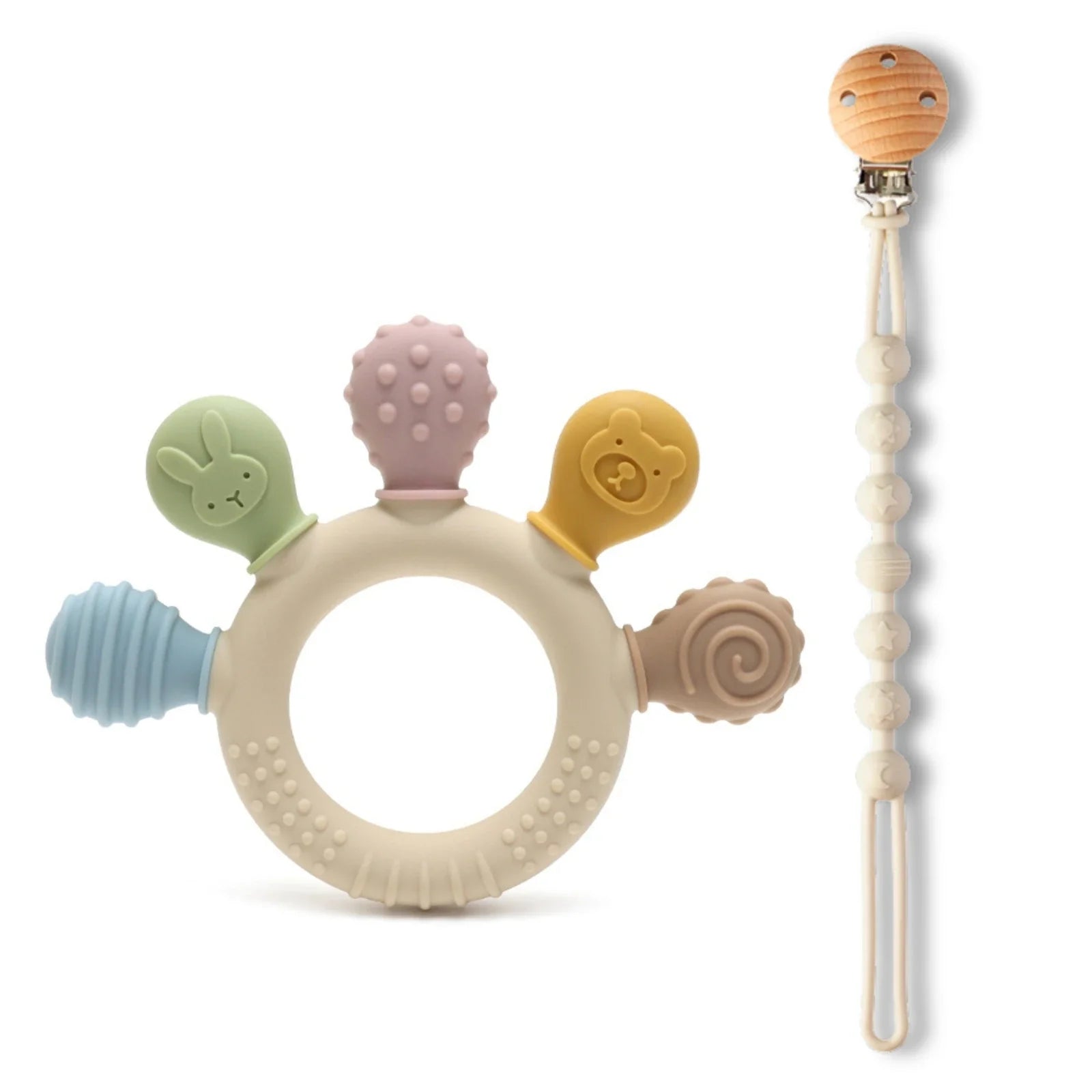 Silicone Baby Teether – Sensory Chew Beads for Anxiety & Teething Relief, 0-12 Months
