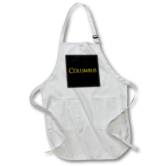 Apron - Columbus common baby boy name in America. Yellow on black family gift Alexis Design - Popular Male Names in USA