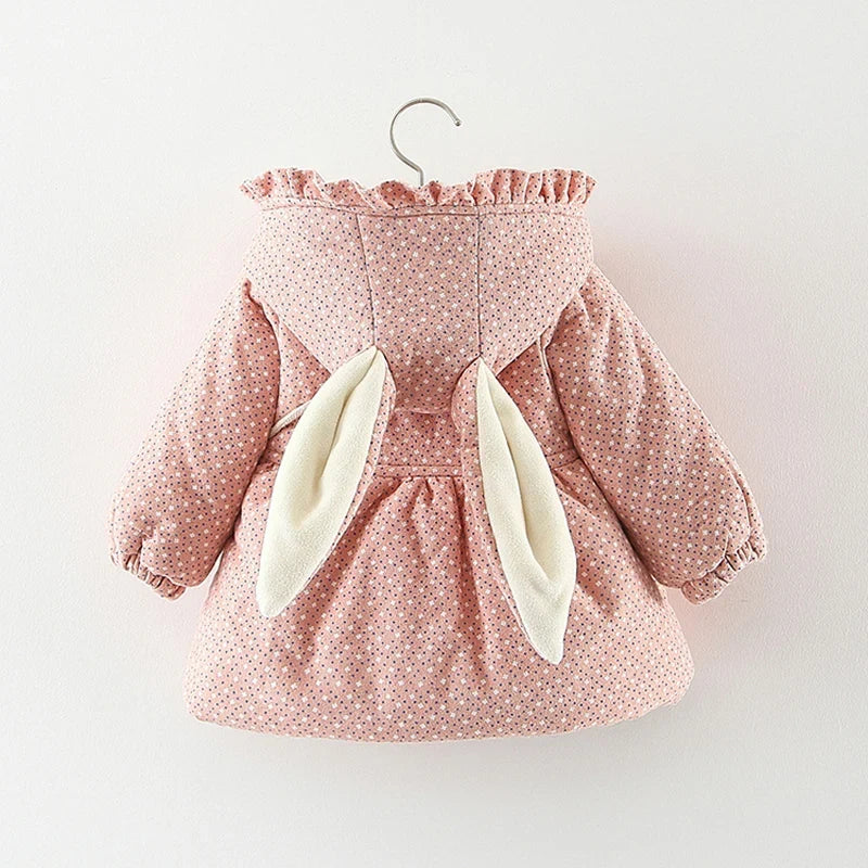 2026 Newborn baby girl clothes floral hooded cotton-padded jacket outerwear for 1 year baby birthday clothing girls outfits coat