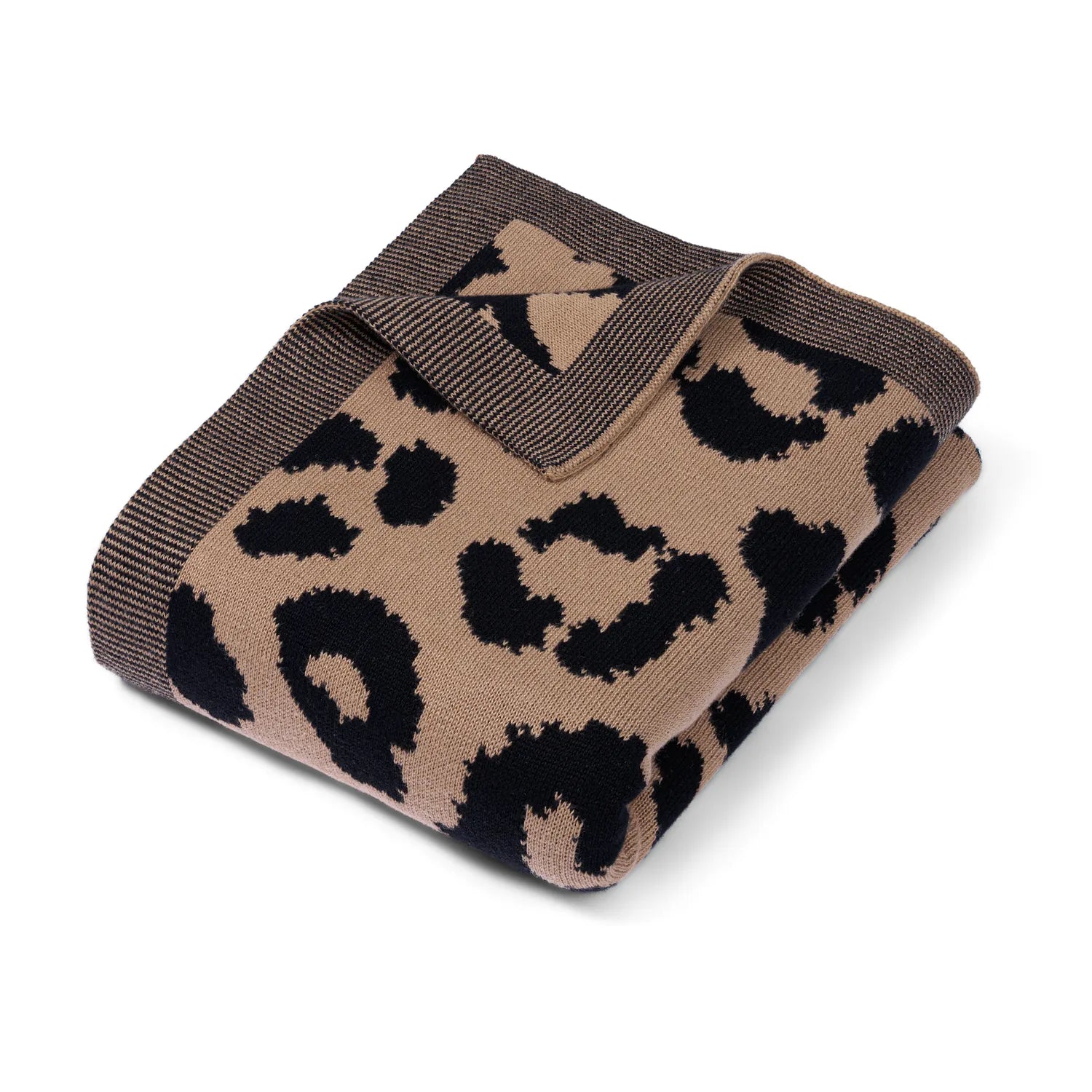 Leopard Jacquard Knit Baby Blanket