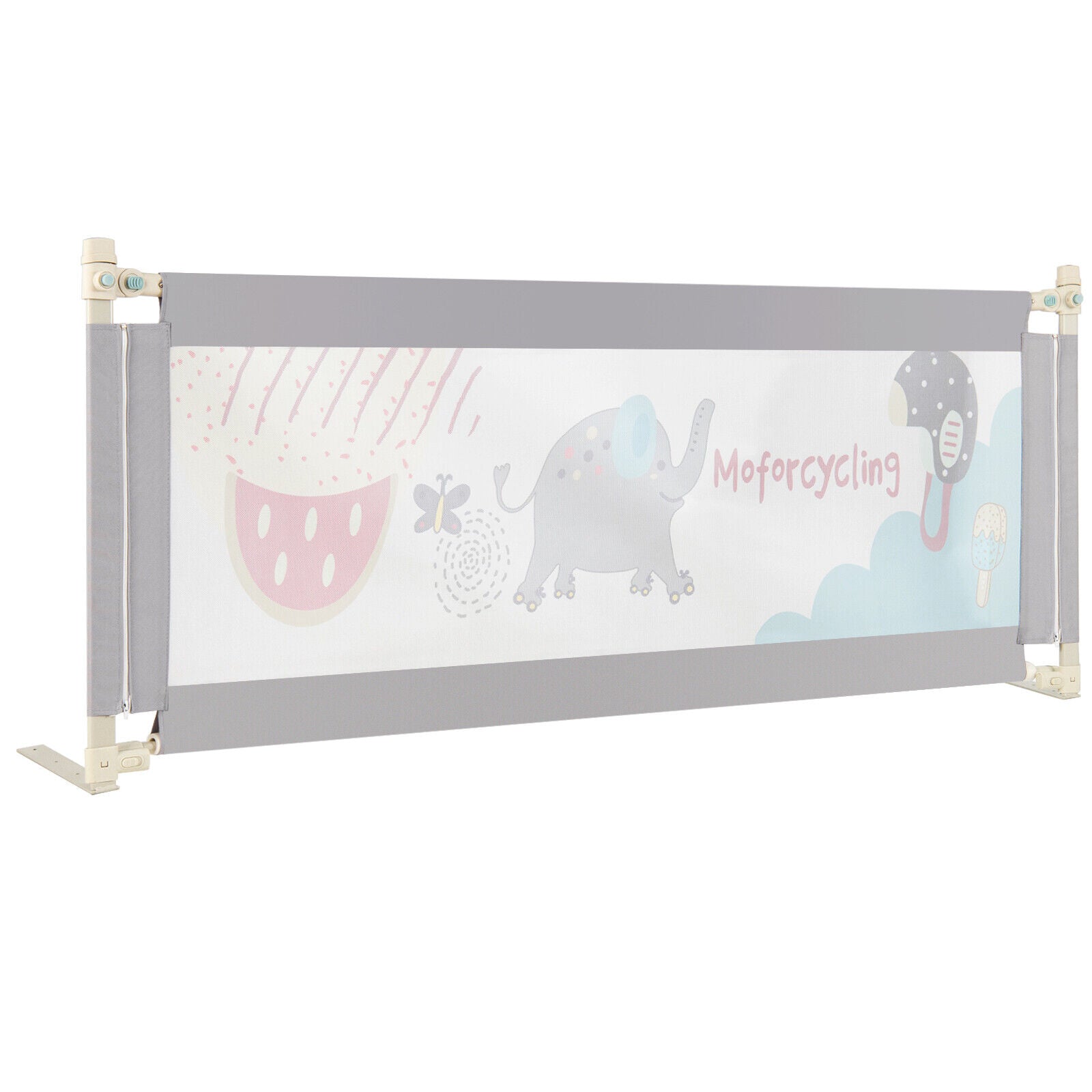 69 Inch Toddlers Vertical Lifting Baby Bedrail Guard with Lock
