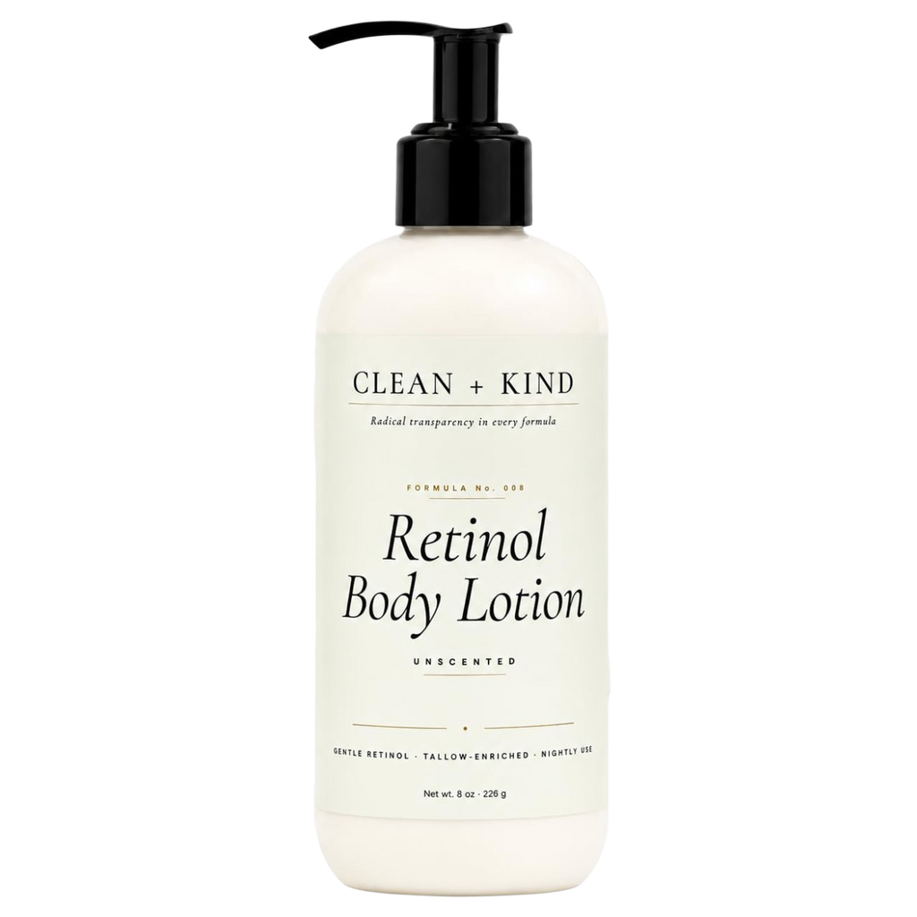 Retinol Body Lotion, 8 oz — Grass-Fed Tallow, Niacinamide, Shea, Jojoba, & Hyaluronic Acid
