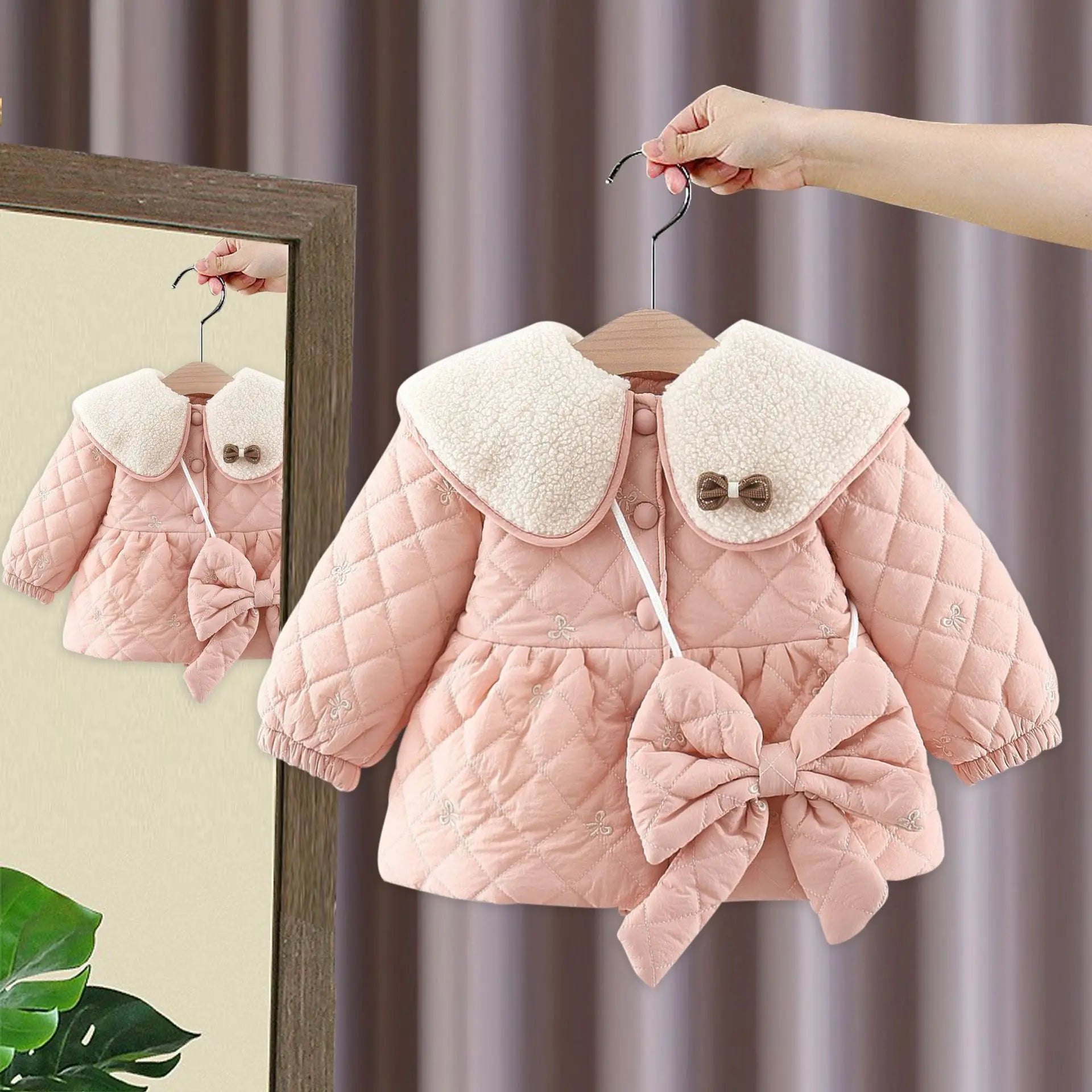 2026 Newborn baby girl clothes floral hooded cotton-padded jacket outerwear for 1 year baby birthday clothing girls outfits coat