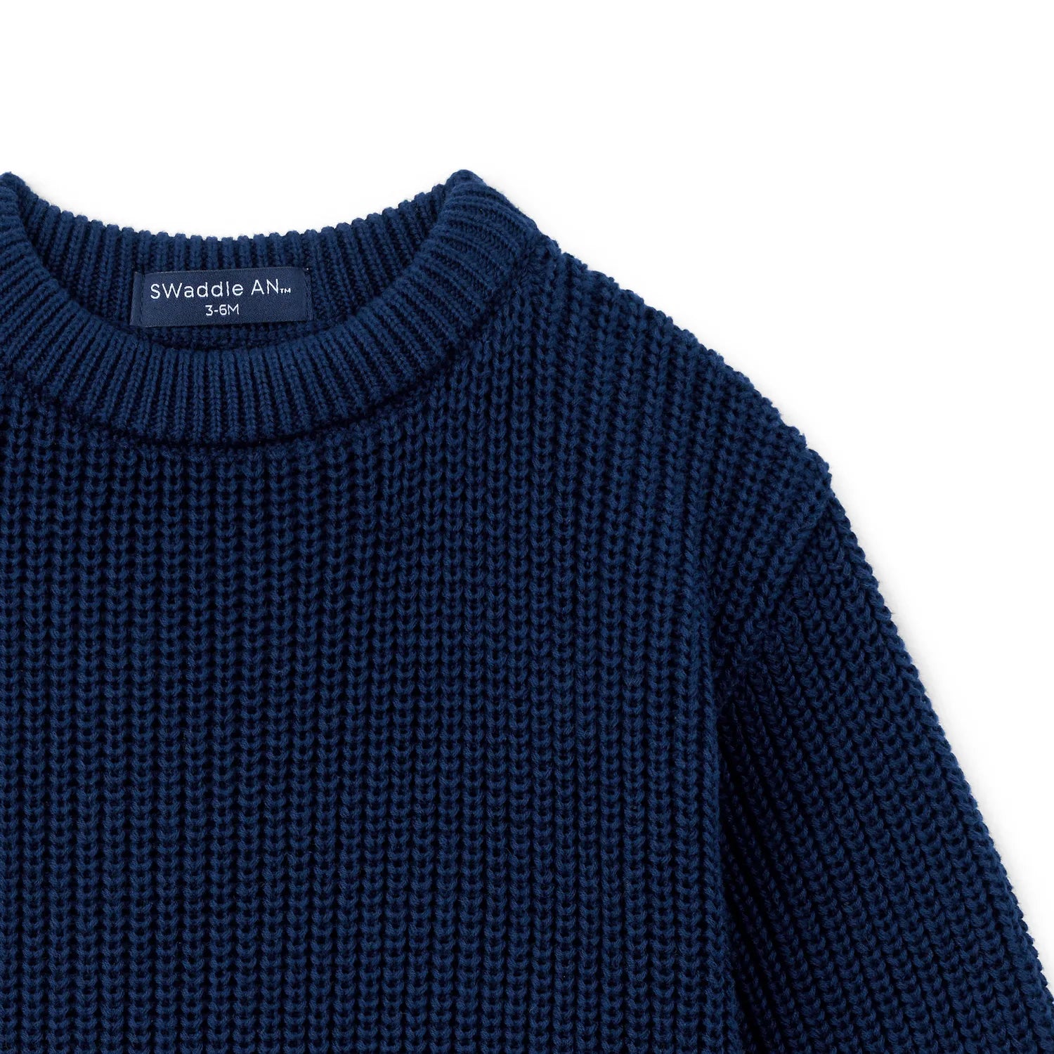 Classic Chunky Knit Baby Romper in Navy