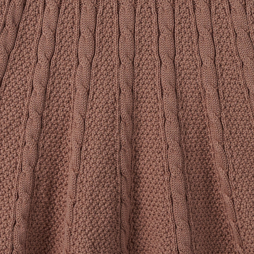 Cable Knit Polo Dress in Mocha