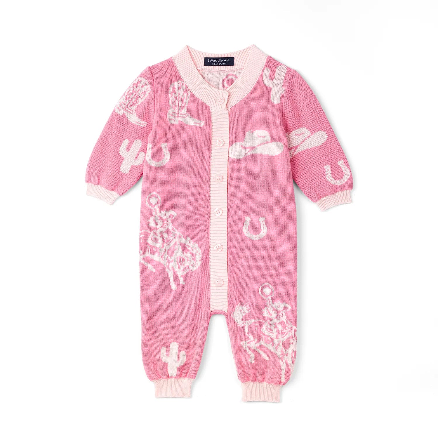 Cowgirl Baby Knit Button Romper