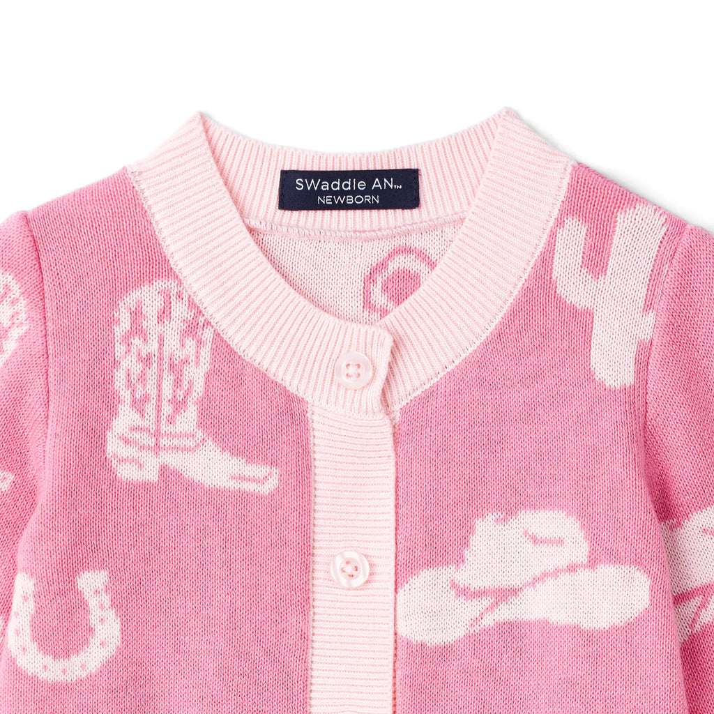 Cowgirl Baby Knit Button Romper