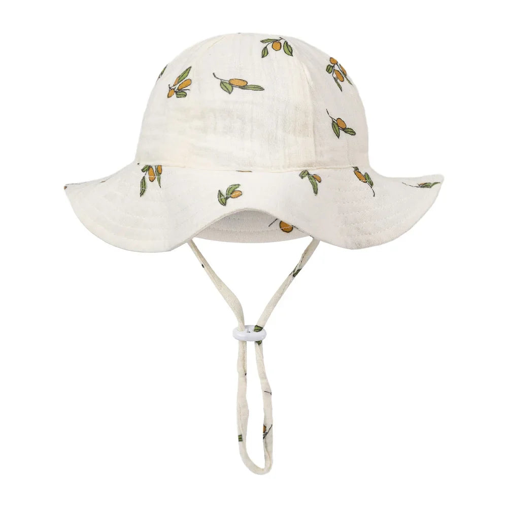 Floral Print Baby Bucket Hats | Adjustable Sun Protection Caps for Infant Boys Girls
