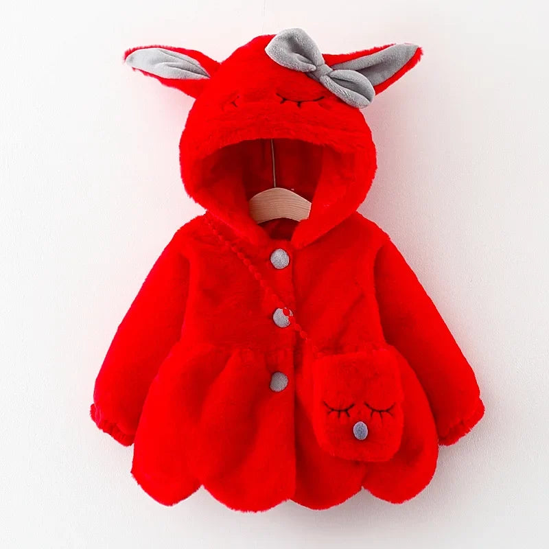 2026 Newborn baby girl clothes floral hooded cotton-padded jacket outerwear for 1 year baby birthday clothing girls outfits coat
