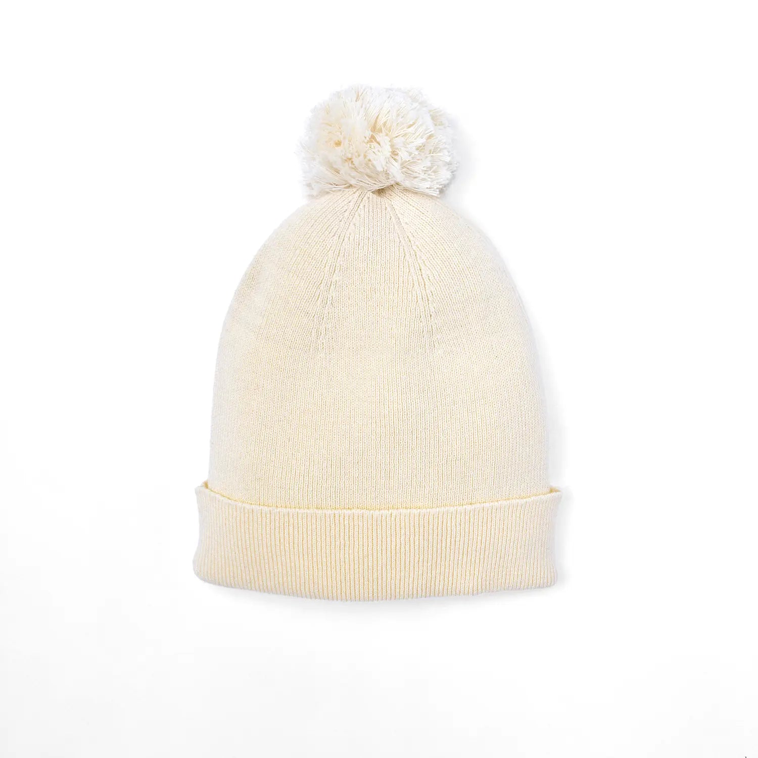 Knit Baby Pom Beanie in Cream