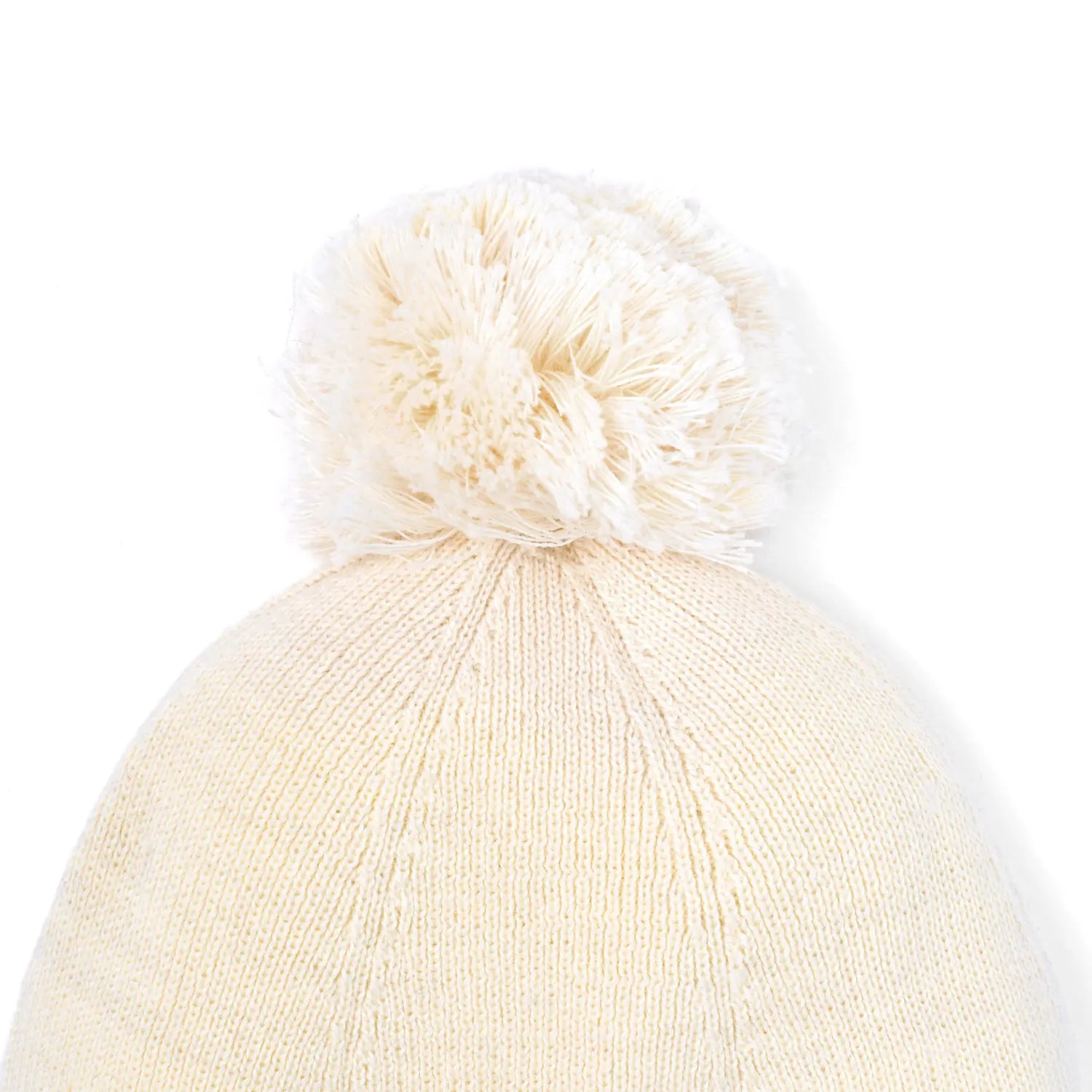Knit Baby Pom Beanie in Cream
