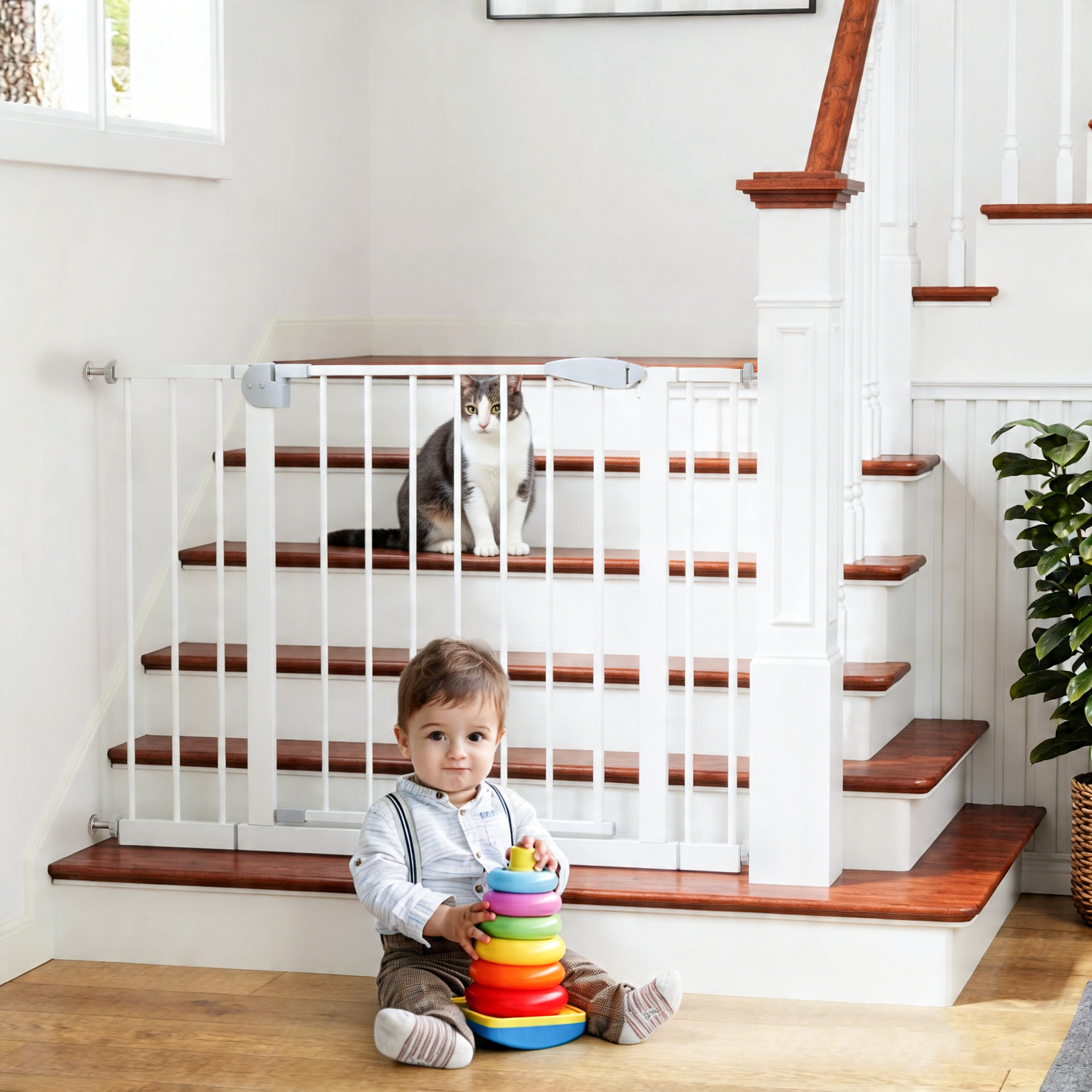 2 Pack 29.5-44.1" Wide Baby Gate for Stairs