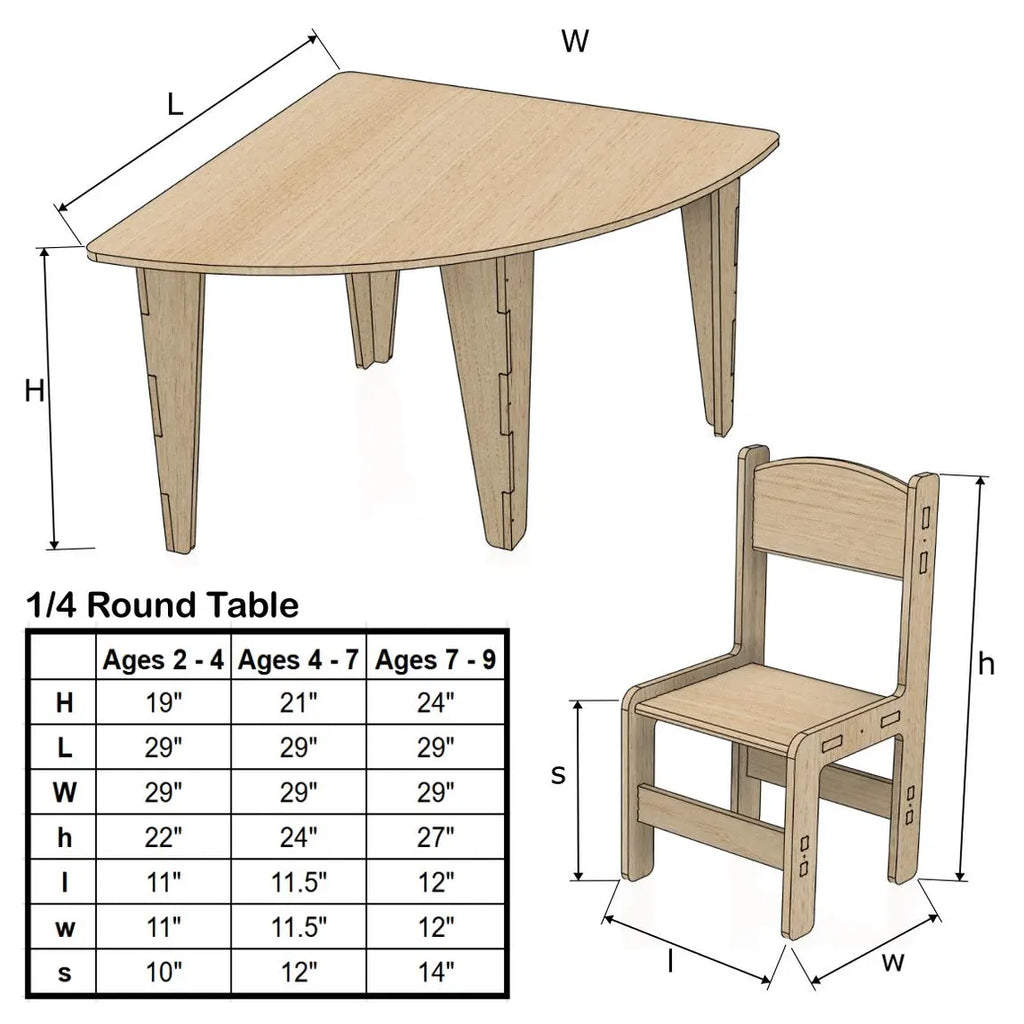 ARI- Semi-Circle Table with Set of 4 Chairs