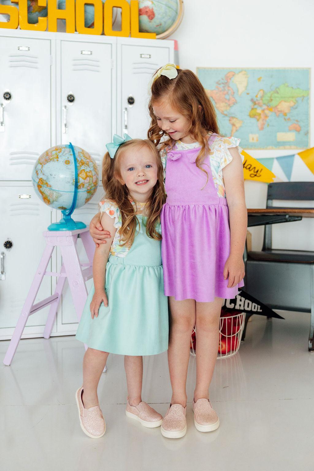 Mint Faux Suede Pinafore